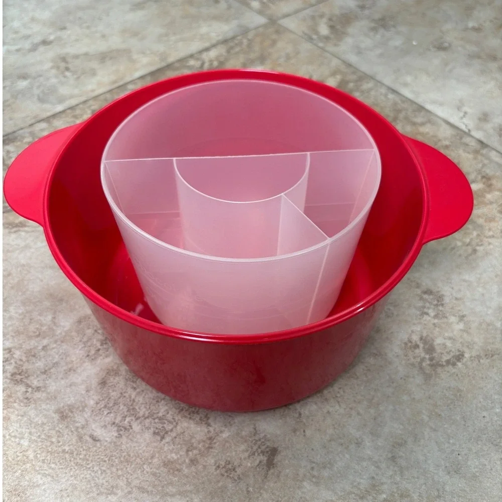 Betty Crocker Microwave Cake Baker Red Bowl with Ingredient Measuring Insert
